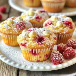 When making Raspberry White Chocolate Muffins, using the right ingredients is key. Here is what you need: - 1 cup fresh raspberries (or frozen) - 1 cup white chocolate chips - 2 cups all-purpose flour - 1 cup granulated sugar - 1/2 cup unsalted butter, melted - 1 cup buttermilk (or substitute) - 2 large eggs, room temperature - 1 tablespoon baking powder - 1/2 teaspoon baking soda - 1/4 teaspoon salt - 1 teaspoon vanilla extract Each ingredient plays an important role. Fresh or frozen raspberries add a burst of flavor. White chocolate chips bring sweetness and creaminess. All-purpose flour gives structure, while sugar adds sweetness. Melted butter keeps the muffins moist. Buttermilk makes them tender. Eggs provide richness and help with rising. Baking powder and baking soda are essential for fluffiness. Salt enhances all flavors. Finally, vanilla extract adds a warm note. When you gather your ingredients, be sure they're fresh. This way, your muffins will taste their best. If you can't find buttermilk, you can make your own. Just mix 1 cup of milk with 1 tablespoon of vinegar. Let it sit for a few minutes before using. Enjoy baking these delightful treats! {{ingredient_image_2}} - Preheat oven to 375°F (190°C). - Line or grease muffin tin. Start by preheating your oven. This step is key for even baking. While the oven heats, prepare your muffin tin. You can use paper liners or grease it with butter or cooking spray. This keeps the muffins from sticking. - Whisk together melted butter, sugar, and eggs. - Add buttermilk and vanilla extract. In a large bowl, whisk the melted butter and sugar. Mix until smooth. Then add the eggs one at a time, blending well. Next, pour in the buttermilk and vanilla. Whisk until everything is combined. This creates a creamy base for your muffins. - Sift dry ingredients and incorporate into wet mixture. - Gently fold in raspberries and white chocolate. In another bowl, sift the flour, baking powder, baking soda, and salt. This helps to remove lumps. Gradually add this mixture to the wet ingredients. Stir gently until just combined. Do not overmix; this keeps the muffins light. Now, fold in the raspberries and white chocolate chips carefully. Ensure they are evenly distributed. - Divide batter into muffin cups. - Bake for 18-20 minutes and check for doneness. Using a spoon or scoop, fill each muffin cup about two-thirds full. This allows room for rising. Place the muffin tin in the oven. Bake for 18 to 20 minutes. To check for doneness, insert a toothpick into the center. It should come out clean or with a few moist crumbs. Once ready, remove the muffins and let them cool for a few minutes before transferring to a wire rack. - Avoid overmixing the batter. This keeps the muffins light and fluffy. Mix just until you see no dry flour. - Use room temperature ingredients. This helps the batter blend smoothly and rise better. - Dust with powdered sugar. It adds a sweet touch and looks great. - Garnish with fresh raspberries. They add color and a burst of flavor. - Use gluten-free flour options like almond flour or a gluten-free blend. This makes the muffins suitable for everyone. - For vegan swaps, you can use flax eggs instead of regular eggs. Substitute buttermilk with almond milk and vinegar mix. Pro Tips Use Fresh Raspberries: Fresh raspberries will provide the best flavor and texture. If using frozen, ensure they are thoroughly thawed and drained to avoid excess moisture in the batter. Room Temperature Ingredients: Allow your eggs and buttermilk to come to room temperature before mixing. This helps create a better emulsion and results in a lighter muffin. Don't Overmix: When combining wet and dry ingredients, mix just until you see no dry flour. Overmixing can lead to tough muffins instead of light and fluffy ones. Check for Doneness: To ensure your muffins are perfectly baked, insert a toothpick into the center. If it comes out clean or with a few moist crumbs, they are ready! {{image_4}} To make gluten-free muffins, start by swapping all-purpose flour for a gluten-free blend. Look for blends made with rice flour, almond flour, or oat flour. Each blend may change the texture. You might need to adjust the liquid in the recipe. Use a bit less buttermilk or add an extra egg for moisture. Always check the package instructions for specific tips. For vegan muffins, replace the eggs with flaxseed meal or applesauce. Mix one tablespoon of flaxseed with three tablespoons of water. Let it sit for five minutes before adding. Substitute the buttermilk with a plant-based option. Almond milk or soy milk works well. Use dairy-free white chocolate chips for a complete vegan treat. You can switch up the berries in this recipe. Try blueberries, strawberries, or blackberries for a fun twist. Each berry brings its unique flavor. You can add spices like cinnamon or nutmeg for warmth. Orange or lemon zest adds a fresh touch too. This keeps your muffins exciting all year long. Store your muffins at room temperature for up to two days. Use an airtight container to keep them fresh. If you place them in a muffin tin, they may dry out quickly. The best choice is a sealed container. This method helps prevent staleness and keeps them soft. If you live in a humid area, refrigeration can help. However, it may make them a bit dry. To freeze your muffins, first cool them completely. Wrap each muffin in plastic wrap tightly. Then place them in a freezer-safe bag. This step protects them from freezer burn. You can store them for up to three months. When you want to enjoy one, remove it from the freezer. Let it thaw at room temperature for about an hour. If you want to eat it warm, use the microwave. Heat it for 15-20 seconds. This method brings back the fresh-baked taste. Enjoy your muffins anytime! Yes, you can use frozen raspberries. Just make sure to thaw them first. This will help keep the muffins moist. Frozen raspberries may bleed a bit more color into the batter. This can add a nice pink hue to the muffins. If you don’t have buttermilk, you can make a quick substitute. Mix 1 cup of milk with 1 tablespoon of vinegar. Let this sit for about five minutes. This will mimic the tangy taste of buttermilk, and it works well in this recipe. These muffins stay fresh for about 2-3 days at room temperature. Store them in an airtight container to keep them moist. If you want them to last longer, you can freeze them. They freeze well and can last up to three months. Yes, you can make mini muffins! Just adjust the baking time. Bake them for about 10-12 minutes. Check for doneness by inserting a toothpick into the center. If it comes out clean, they are ready to enjoy! In this article, we explored how to make delicious raspberry white chocolate muffins. We covered the ingredients, step-by-step instructions, helpful tips, and possible variations. Remember, use room temperature items for the best texture, and feel free to experiment with flavors. These muffins are easy to store and freeze, making them perfect for any time. Try this recipe, and enjoy the tasty results at home. You’ll impress family and friends with your baking skills!