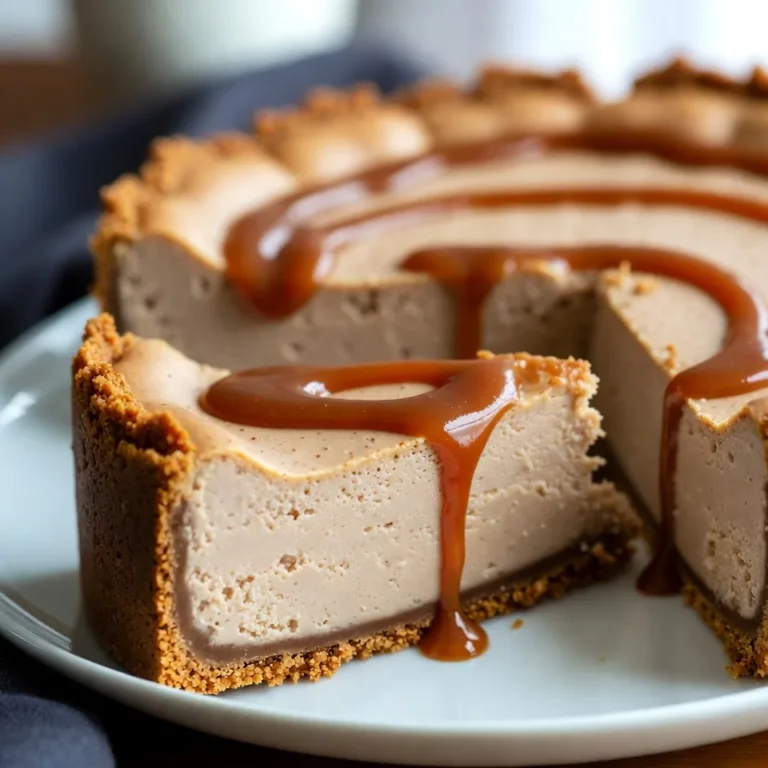 For a delicious Caramel Macchiato Cheesecake, you will need these simple ingredients: - 1 ½ cups graham cracker crumbs - ½ cup unsalted butter, melted - 1 tablespoon granulated sugar - 16 oz cream cheese, softened - ¾ cup granulated sugar - 1 cup heavy cream - 3 large eggs - 2 teaspoons vanilla extract - 2 tablespoons espresso powder - ½ cup caramel sauce (plus extra for drizzling) - Pinch of salt These ingredients work together to create a rich and creamy cheesecake with a coffee kick. The graham cracker crumbs form a crunchy crust, while the cream cheese gives the filling its soft texture. The caramel and espresso powder add that delightful coffee flavor. Using fresh, high-quality ingredients will make your cheesecake even better. {{ingredient_image_2}} - Preheat oven to 325°F (163°C). - In a medium bowl, mix graham cracker crumbs, melted butter, and sugar. - Press this mixture firmly into the bottom of a 9-inch springform pan. - Bake the crust for 10 minutes until lightly golden, then cool. - In a large bowl, beat cream cheese and sugar until smooth. - Gradually add heavy cream, eggs, vanilla extract, espresso powder, and caramel sauce. - Mix until fully combined. Be careful not to overmix. - Pour the batter over the crust in the springform pan. - Gently tap the pan to release any air bubbles. - Bake for 50-60 minutes until the edges are set and the center jiggles. - Turn off the oven and crack the door open to cool for 1 hour. - Cover and refrigerate for at least 4 hours, or overnight for best results. To get the best texture for your cheesecake, avoid overmixing. Overmixing adds too much air, which can cause cracks. Always mix just until smooth. Room-temperature ingredients are key, too. They blend better and result in a creamy texture. So, take your cream cheese and eggs out an hour before you start. For garnishes, consider adding whipped cream and a drizzle of caramel sauce. You can also sprinkle some espresso powder on top for a nice touch. This cheesecake works great for special occasions like birthdays or holidays. You can serve it after dinner or during coffee time with friends. If your cheesecake cracks, don’t worry. You can cover it with caramel sauce to hide it. The cracks won’t affect the taste. To ensure a smooth batter, mix on low speed. This will help keep the mixture dense and creamy without adding air. Pro Tips Use Room Temperature Ingredients: Ensure that your cream cheese and eggs are at room temperature before mixing. This helps create a smoother batter and prevents lumps in your cheesecake. Check for Doneness: When baking, the center of the cheesecake should still have a slight jiggle. It will continue to set as it cools, ensuring a creamy texture. Cool Gradually: Allow the cheesecake to cool slowly in the oven with the door ajar. This helps prevent cracking on the surface by reducing temperature shock. Enhance Flavor: For a richer caramel taste, consider adding a touch of sea salt to the caramel sauce before drizzling it on top. It balances the sweetness beautifully. {{image_4}} You can make this cheesecake even more fun with different flavors. Try adding extracts like almond or hazelnut for a twist. A few drops will change the taste nicely. If you're a chocolate lover, swap the caramel for chocolate sauce. This change gives you a rich, sweet treat. You can also mix in chocolate chips for extra texture. Each variation will keep your taste buds excited and happy. If you need to change the recipe for dietary needs, there are great options. For a gluten-free crust, use crushed gluten-free cookies instead of graham crackers. Just mix them with melted butter and sugar like normal. For vegan options, swap the cream cheese with a plant-based cream cheese. You can also use coconut cream as a great alternative for heavy cream. These swaps keep your cheesecake delicious while meeting different diets. Enjoy making it work for you! To keep your caramel macchiato cheesecake fresh, store it in the fridge. Place it in an airtight container. You can also use plastic wrap to cover the cheesecake tightly. This helps prevent drying out or absorbing other smells from the fridge. If you want to save it for longer, freezing is a great option. Wrap individual slices in plastic wrap, then place them in a freezer-safe bag. This way, you can enjoy a piece whenever you want! For the best taste, eat your cheesecake within 4 to 5 days if stored in the fridge. If you freeze it, it can last up to 3 months. To know if the cheesecake has gone bad, look for these signs: - Changes in color, like browning or dark spots. - A sour smell that is not typical. - A strange or off texture when you slice into it. Always trust your senses! If it doesn't seem right, it’s best to toss it out. A caramel macchiato cheesecake blends coffee and caramel flavors into a creamy dessert. It has a rich, smooth filling made from cream cheese, heavy cream, and espresso powder. This cheesecake sits on a sweet graham cracker crust. Topped with drizzles of caramel, it looks and tastes amazing. You will love this twist on a classic dessert. Yes, you can make this cheesecake ahead of time. Prepare it a day before you need it. After baking and cooling, cover it tightly with plastic wrap or foil. Chill it in the fridge overnight. This allows flavors to develop, making it even tastier. Just remember to add the caramel drizzle before serving. Look for a few signs to know if your cheesecake is done. The edges should look set, while the center is still slightly jiggly. If it looks too liquid, give it more time. A toothpick inserted should come out clean or with a few moist crumbs. Once done, let it cool slowly in the oven with the door cracked. This blog post covered a delicious caramel macchiato cheesecake recipe. We explored the key ingredients, simple steps to make it, and great tips for success. I shared variations for special diets and how to store leftovers properly. You can create this cheesecake for any occasion and impress your guests. With practice, you’ll master this dessert. Enjoy the process and let your baking skills shine!